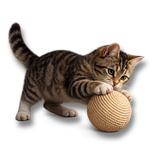 Jouet en jute pour chat d'intérieur - Boule à griffer en corde de sisal de 8 à 10 cm
