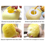 Brosse de Bain pour Chien avec Distributeur de Shampooing en Silicone Doux