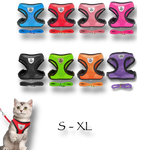 Harnais pour Chat avec Laisse Réglable en Polyester
