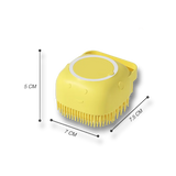 Brosse de bain pour chien avec distributeur de shampooing – Brosse silicone douce massante