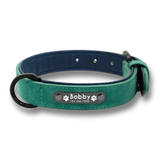 Collier turquoise personnalisé pour chien avec plaque d’identification