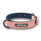 Collier rose clair pour chien avec gravure personnalisée