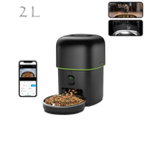 Distributeur automatique de nourriture pour chat 2 L avec caméra HD, Wi-Fi, distributeur de croquettes connecté et contrôle via smartphone.