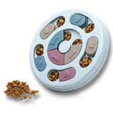 Gamelle interactive anti-glouton pour chien avec compartiments à croquettes et jeu d’intelligence