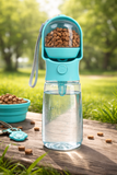 gourde chien 2 en 1 eau croquettes portable