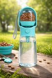 gourde chien 2 en 1 eau croquettes portable
