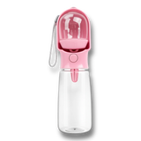 bouteille chien rose 2 en 1 avec distributeur eau et nourriture