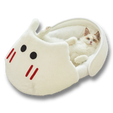 Chat détendu dans panier cocon anti stress en peluche
