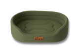 Panier orthopédique pour chien vert avec coussin intégré confort moelleux