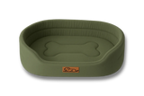 Panier orthopédique pour chien vert avec coussin intégré confort moelleux