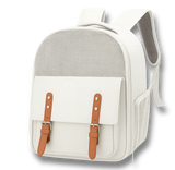 Sac de transport blanc pour petit chien et chat avec sangles marron